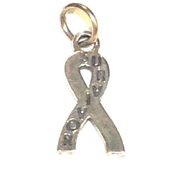 Survivor Ribbon 925 Silver Necklace - Picture 1 of 2
